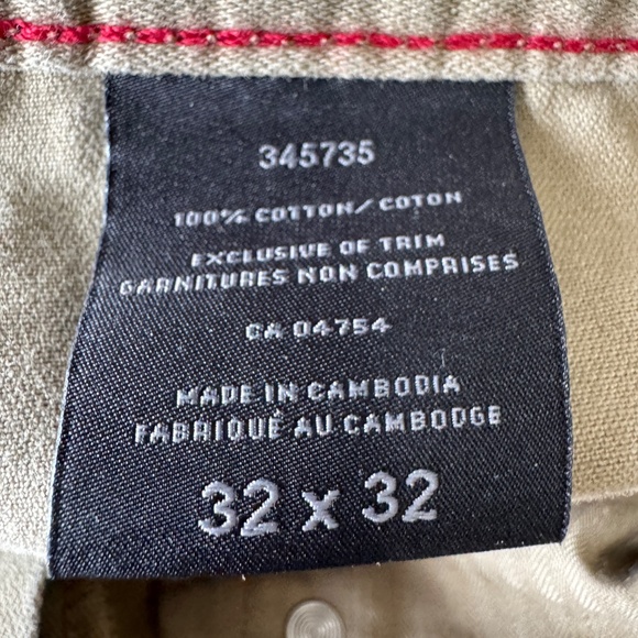 Kenneth Cole Select Men's Chino Khaki Casual Twill Pant Tan Size tag: 32x32 - Picture 7 of 13